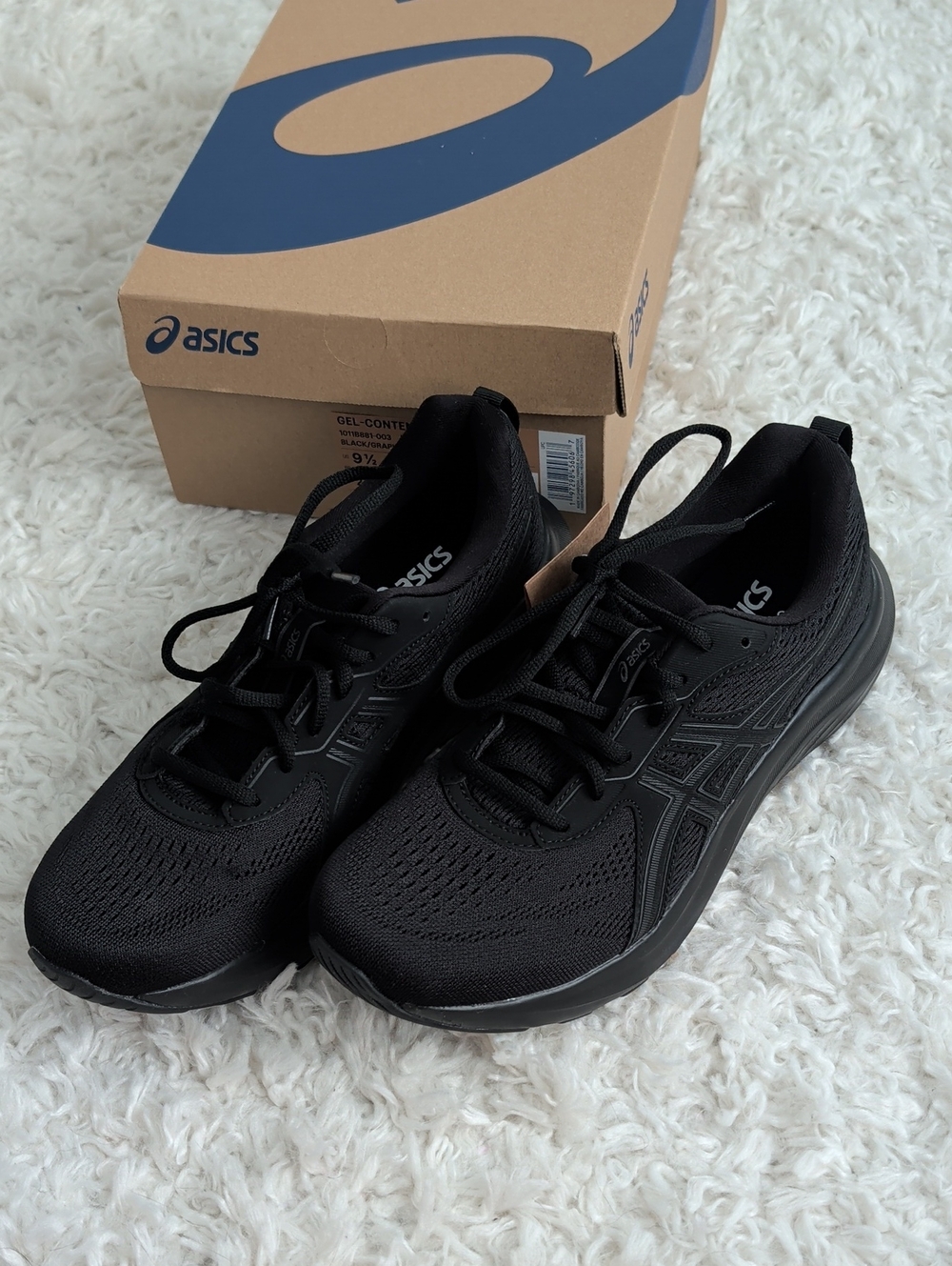 NWB Asics GEL-CONTEND 9 Men's Black Athletic Running Sneakers